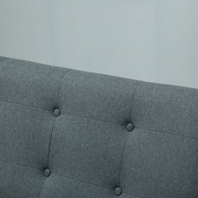 HOMCOM sofa dwuosobowa len drewno kauczukowe 115 cm x 66,5 cm x 73 cm | Aosom PL