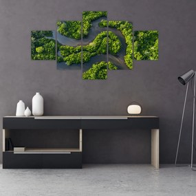 Obraz - Krajobraz leśny z rzeką (125x70 cm)