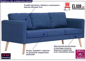 Trzyosobowa niebieska kanapa - Imex 3X