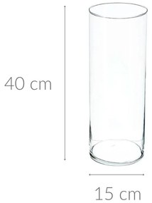 Wazon szklany CYLINDER, 40 cm