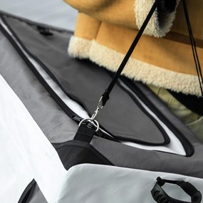 Outsunny Wózek dla Psa Składany Wyjmowany Kosz Czarny Szary Biały | Aosom PL