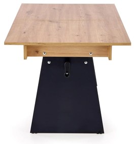 Rozkładany ławo-stół, podnoszony, dąb artisan/czarny 120-160/70/61-72 ERIKA