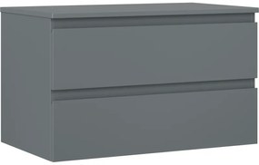 Mexen Orio szafka łazienkowa podumywalkowa 80 cm z blatem, 2 szuflady, grafit mat - 91A10-08047-2-BFFC66