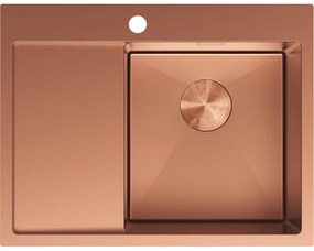 Mexen Exar zlewozmywak stalowy 1-komorowy z ociekaczem prawy 620 x 480 mm, miedź - 6432621005P-65