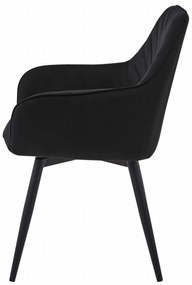 Obrotowy fotel jadalniany NANA360 VELVET, czarny