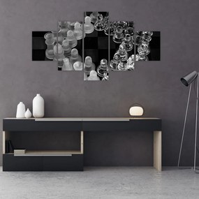Obraz - czarno - białe szachy (125x70 cm)