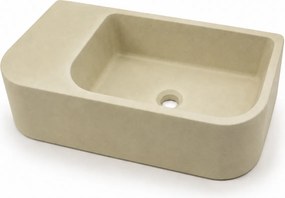 Massi Umywalka betonowa wisząca z półką 65 x 30 cm LARMO Maślany żółty : Kolor - Maślany żółty, Typ montażu - podwieszana