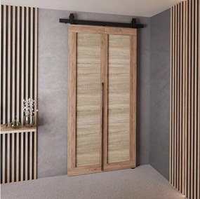 Drzwi Przesuwne QUDIO M1 Dąb Craft Złoty + Dąb Sonoma 80