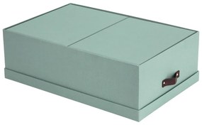 Miętowe kartonowe pojemniki z pokrywką zestaw 3 szt. 31x47x15 cm Inge – Bigso Box of Sweden