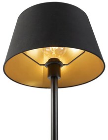 Lampa stołowa czarna klosz czarno-złoty 32cm - Simplo klasyczny/Antyczny Oswietlenie wewnetrzne