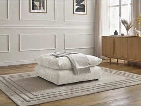 Biały podnóżek z tkaniny szenilowej Neil – Bobochic Paris