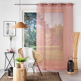 Różowa firanka z woalu 140x280 cm Sandra – douceur d'intérieur