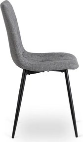 Zestaw Stół Okrągły Rozkładany HARRY 102-142 cm Dąb Artisan/Czarny i 4 Krzesła Tapicerowane ROBIN 2 Szare Nowoczesne