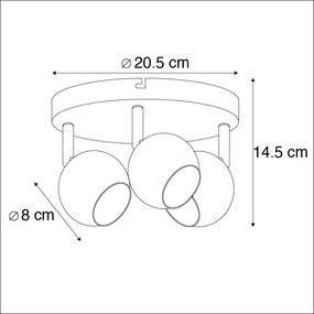 Reflektorek / Spot / Spotow Retro okrągły mosiądz 3-źródła światła - Gissi Nowoczesny Oswietlenie wewnetrzne