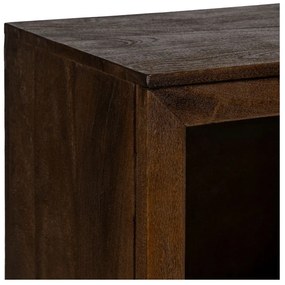 Brązowa witryna z litego drewna mango 80x100x40 cm Ravi – Ixia