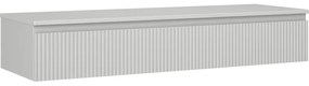 Mexen Rivel szafka łazienkowa podumywalkowa 140 cm z blatem, 1 szuflada, ryflowana , szara mat - 91A20-14023-1-BFC62