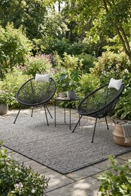 Czarny zestaw ogrodowy stolik i 2 krzesła acapulco N8-C35