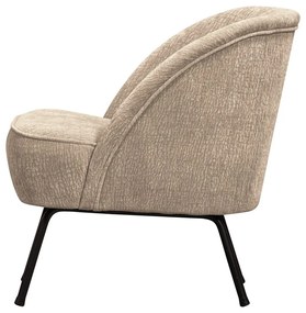 Beżowy fotel z tkaniny szenilowej Vogue – WOOOD