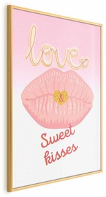 Plakat Sweet Kisses 60x90 cm z ramą złotą bez marginesu ARTGEIST B