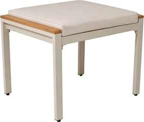 Zestaw jadalniany ogrodowy na 6 osób - 4 fotele - 1 stół - 2 taborety - żelazo ocynkowane - zdejmowany i zmywalny materiał - beżowy