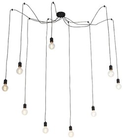 Designerska lampa wisząca czarna 9-świateł - Cavalux Nowoczesny Oswietlenie wewnetrzne