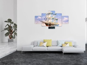 Obraz statku na falach (125x70 cm)