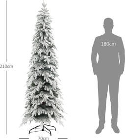 HOMCOM Choinka sztuczna 210 cm jak prawdziwa z 800 gęstymi gałęziami, sztuczny śnieg, auto-otwieranie | Aosom PL