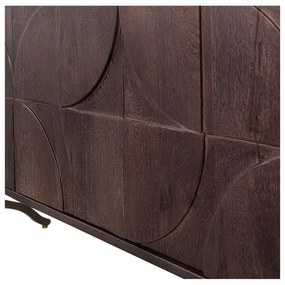 Ciemnobrązowa szafka pod TV z litego drewna mango 180x70x40 cm Draw – WOOOD