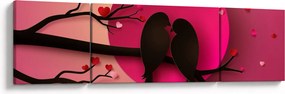 Obraz - Zakochane ptaki (170x50 cm)