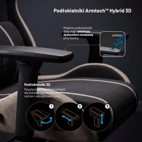 Fotel gamingowy młodzieżowy Diablo X-One Small Size materiałowy, Camel Black
