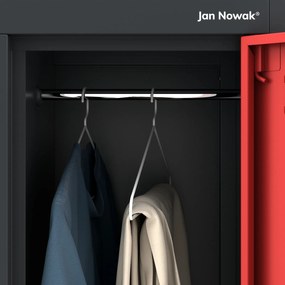 Szafa szkolna 6-skrytkowa Igor 90x45x185 cm antracyt/czerwony