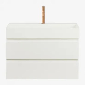 Zestaw Wiszących Mebli Łazienkowych Z Drewna I Forniru Jesionowego Zintegrowany Z - Sklum