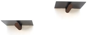 Czarne metalowe półki zestaw 2 szt. 21 cm Rod – Kalune Design