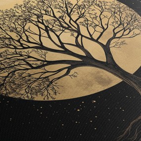 Obraz – Drzewo w złotej pełni księżyca I. (125x70 cm)