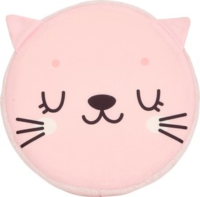 Różowa pufa kotek dla dzieci ANOKI, Ø 30 cm