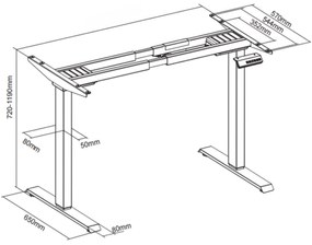 Stół z regulacją wysokości, 2 silniki, 745 - 1215 mm, ergonomiczny L/P, blat 1800 x 1200 mm, podstawa biała, szary