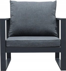 Zestaw mebli ogrodowych antracyt tarasowy 4 el. aluminiowych sofa, kanapa