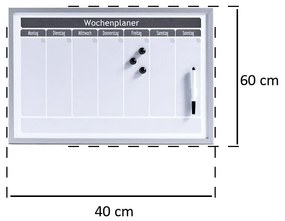 Tablica magnetyczna WOCHENPLANER + 3 magnesy, 60x40 cm, ZELLER