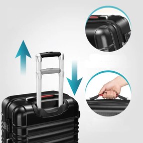 Zestaw walizek skorupowych AERO, 4-częściowy, ABS, czarny Monzana