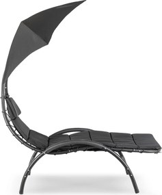 Leżak Ogrodowy z Parasolem CARPA Czarny
