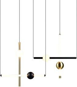 Lampa wisząca LED w czarno-złotym kolorze ze ściemniaczem Melita – Trio