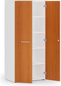 Szafa biurowa z drzwiami PRIMO WHITE, 800 x 500 x 1781 mm, biały/czereśnia