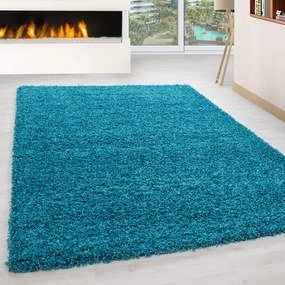 Dywan shaggy jednokolorowy turkusowy 120 cm x 170 cm