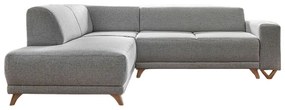 Jasnoszary rozkładany/ze schowkiem narożnik (lewostronny/w kształcie litery L) Classy Sophie – Miuform