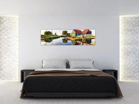Obraz holenderskich młynów (170x50 cm)