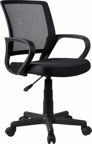 Krzesło biurowe dla dzieci - Obrotowe i regulowane na wysokość - Tkanina i siatka - Czarny - HELENA