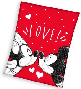 Koc dziecięcy Mickey i Minnie Mouse Love, 130 x160 cm