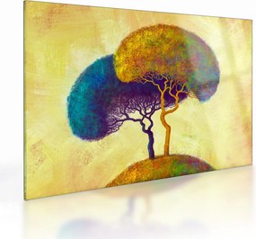 Obraz na szkle - Drzewa na wzgórzu (70x50 cm)