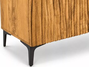 Drewniana komoda 150 cm na metalowych nogach egzotyczne drewno mango rzeźbiona