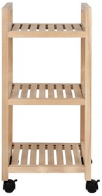 Regał łazienkowy na kółkach ACINA z trzema półkami, drewno akacjowe, WENKO